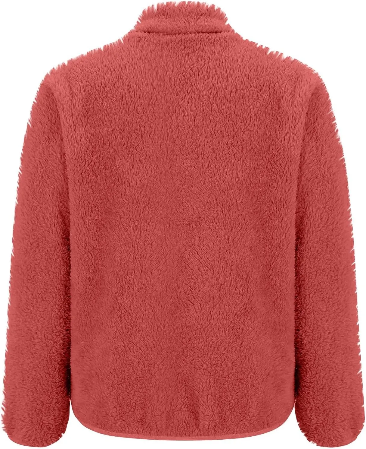 2024 Womens Winter Coats Long Sleeve High Collar Zip up Casual Comfy Warm Plush Loose Jackets with Pockets