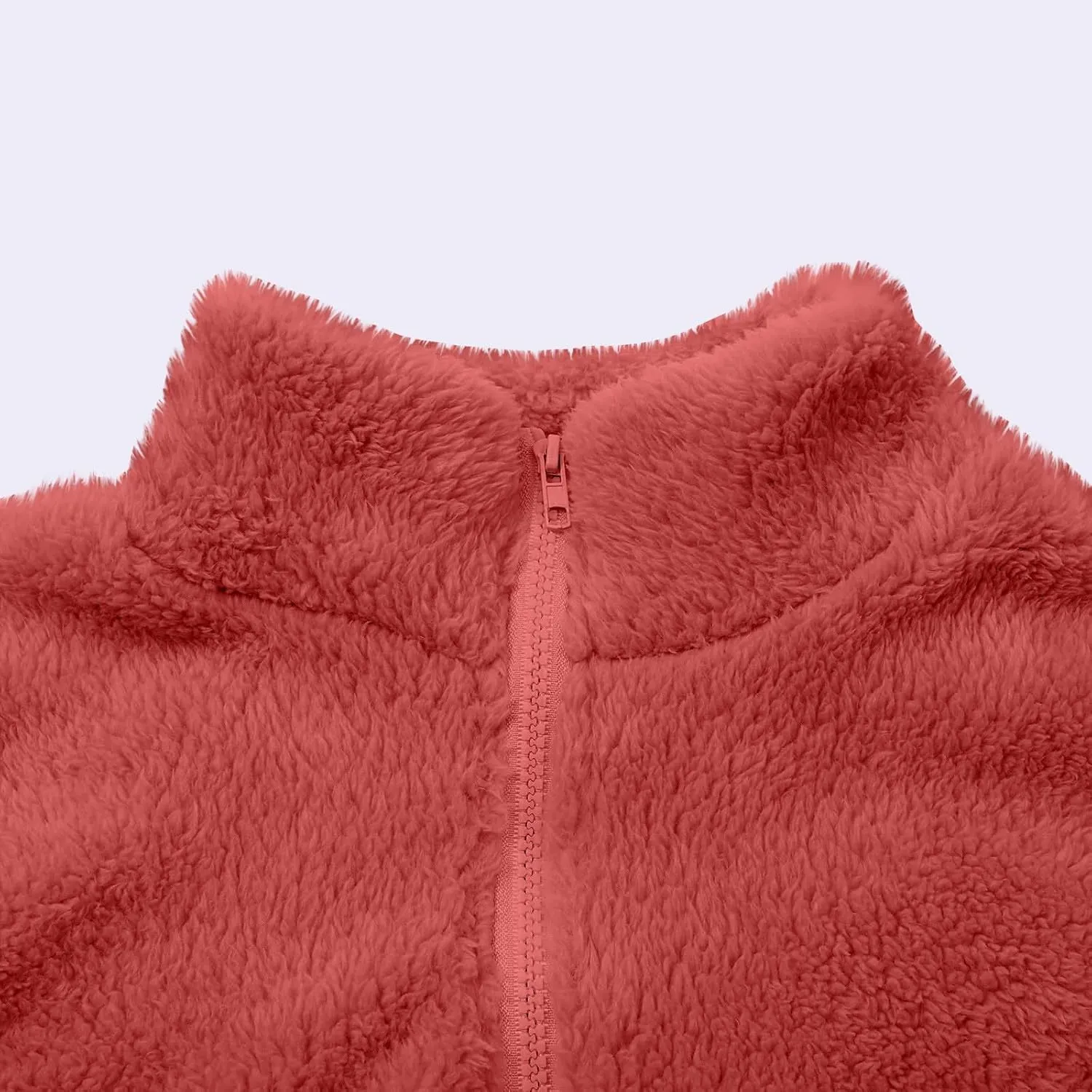 2024 Womens Winter Coats Long Sleeve High Collar Zip up Casual Comfy Warm Plush Loose Jackets with Pockets