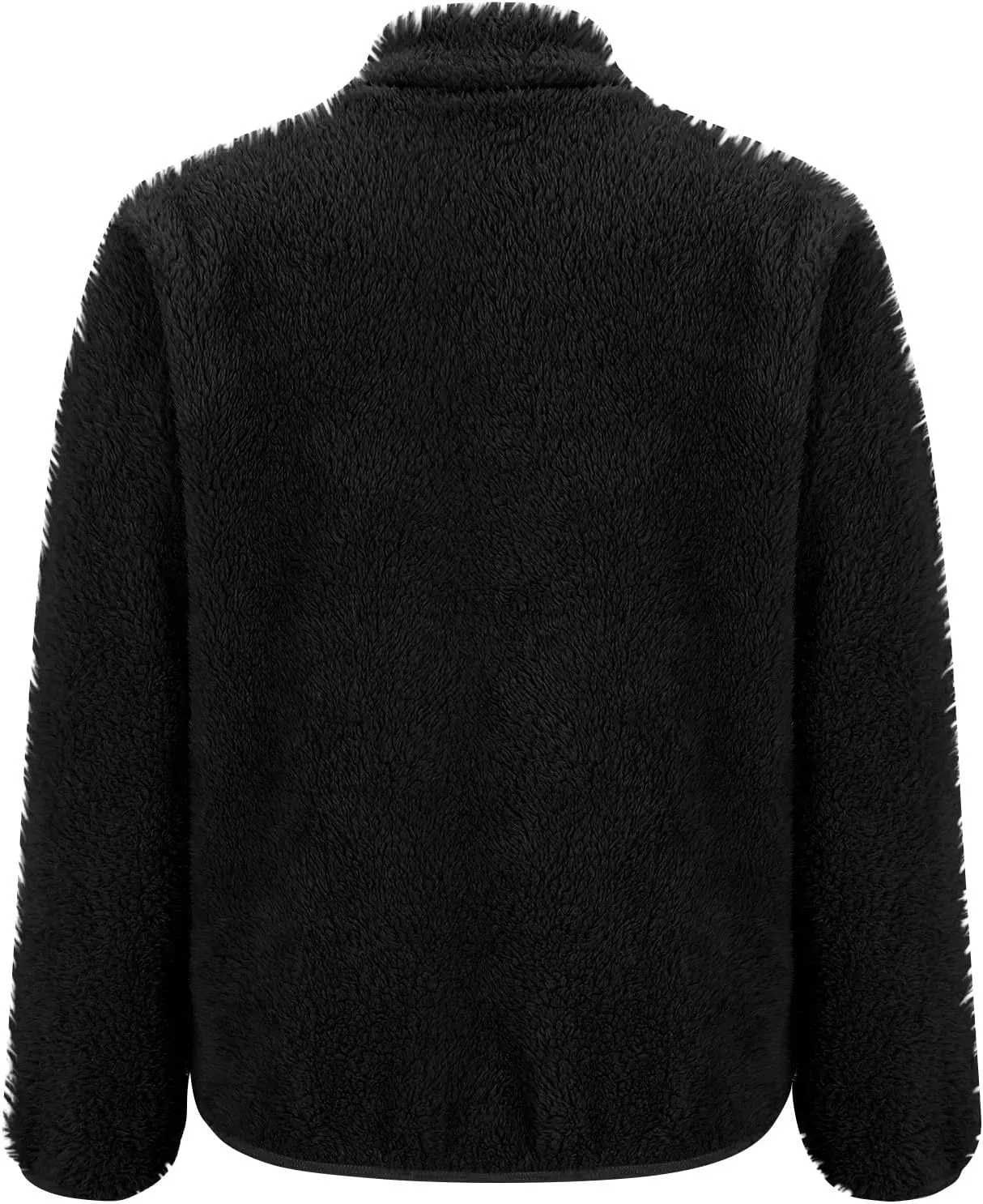 2024 Womens Winter Coats Long Sleeve High Collar Zip up Casual Comfy Warm Plush Loose Jackets with Pockets