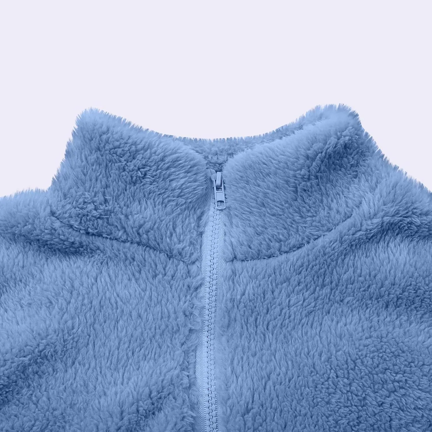 2024 Womens Winter Coats Long Sleeve High Collar Zip up Casual Comfy Warm Plush Loose Jackets with Pockets