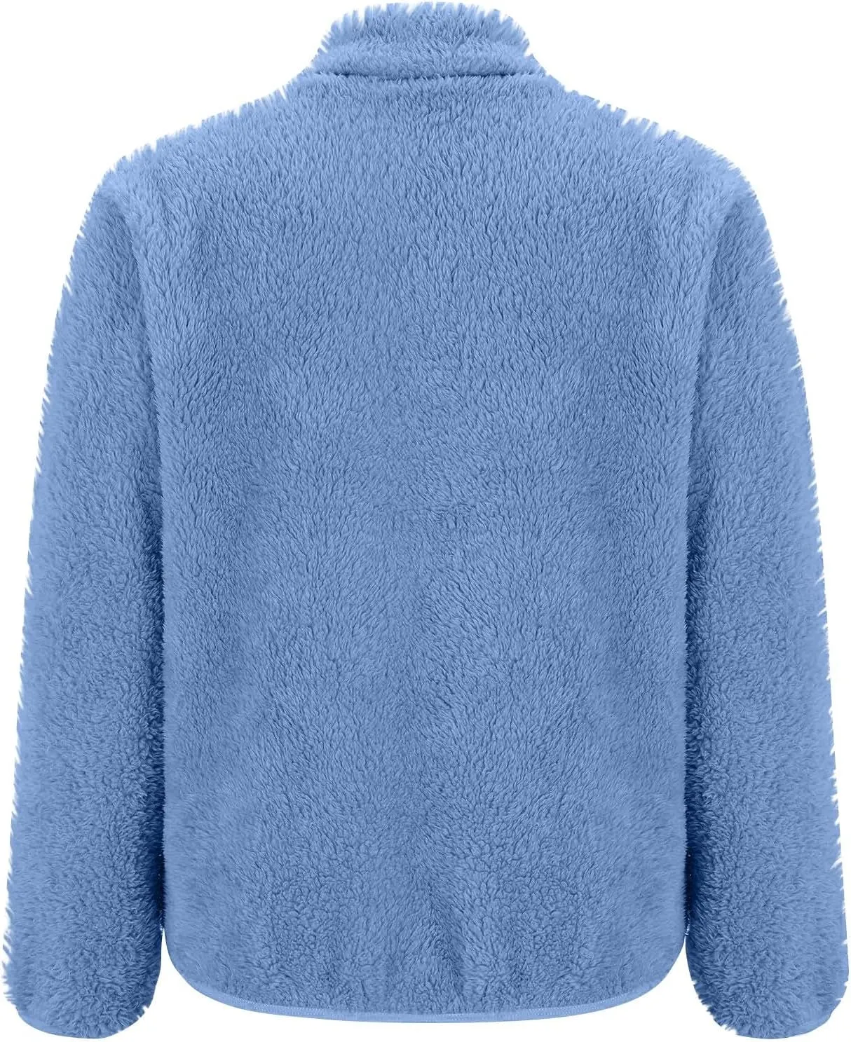 2024 Womens Winter Coats Long Sleeve High Collar Zip up Casual Comfy Warm Plush Loose Jackets with Pockets