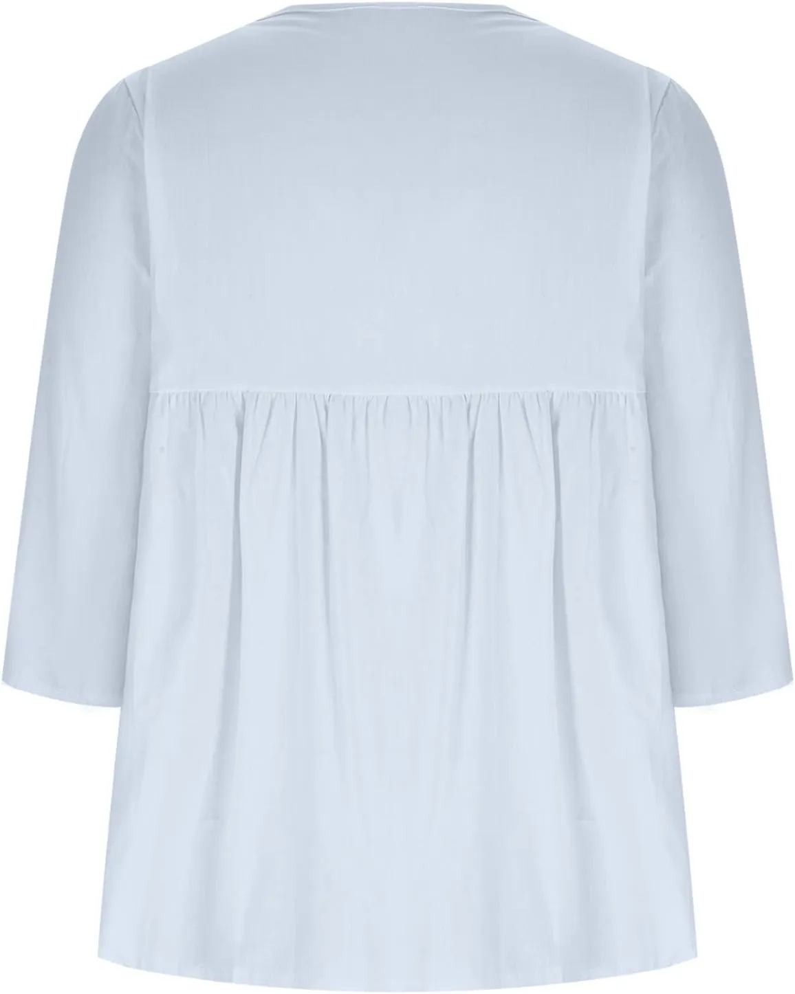 2025 Womens Linen 3/4 Sleeve Blouse Crew Neck Summer Casual Tops Loose Fit Flowy Tunics Tees Dressy Peasant Shirts
