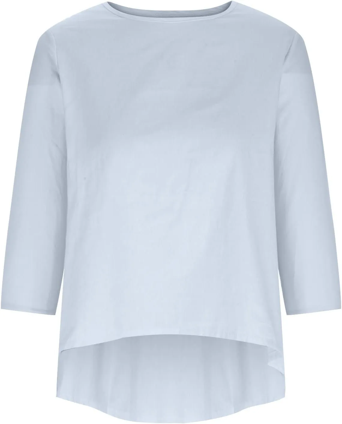 2025 Womens Linen 3/4 Sleeve Blouse Crew Neck Summer Casual Tops Loose Fit Flowy Tunics Tees Dressy Peasant Shirts