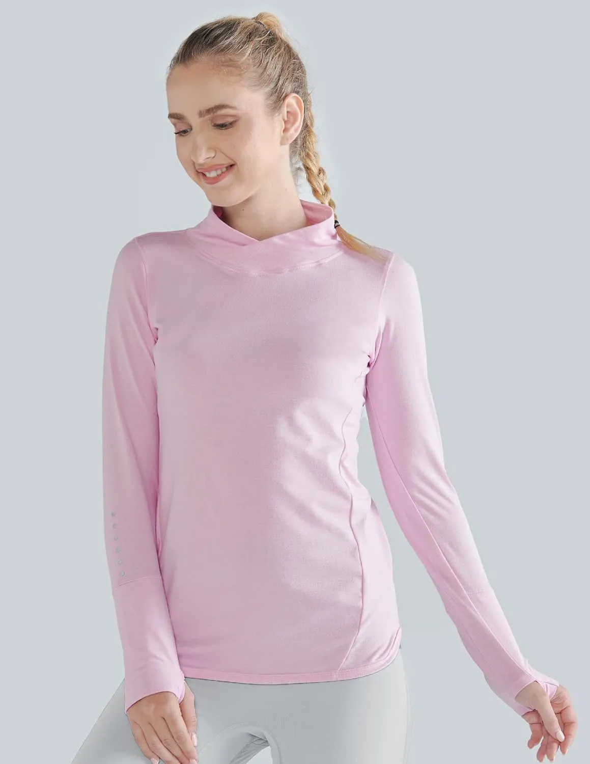 3 Pack Women's Thermal Fleece Shirts Long Sleeve Mock Turtleneck Running Active Tops Workout Cold Weather Gear