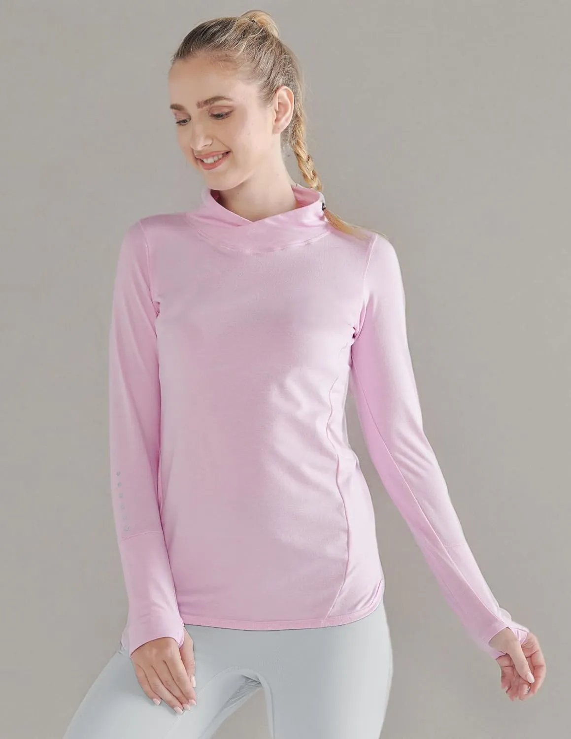 3 Pack Women's Thermal Fleece Shirts Long Sleeve Mock Turtleneck Running Active Tops Workout Cold Weather Gear