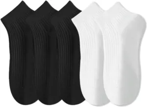 5 Pairs Women Summer Invisible Ankle Socks Sweat-Wicking Breathable Low Tube Boat Socks