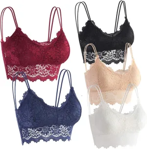 5 Pieces Sexy Lace Bralette Lingerie for Women Padded Push Up Teens Bras Plus Size Lingerie Underwear Brassieres