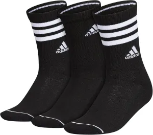 adidas Women's Crew Socks with Arch Compression 3-Pack, Comfortable, Sweat-Wicking, Stylish 3-Stripe