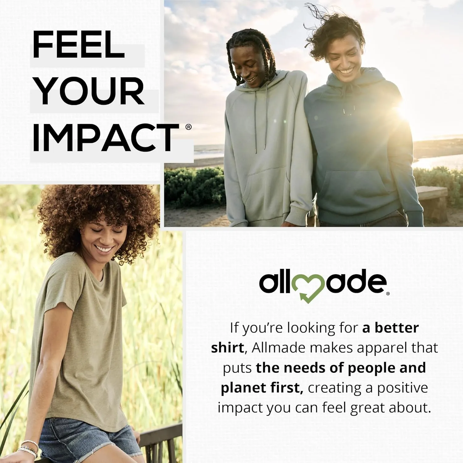 Allmade Women's Relaxed Tri-Blend Scoop Neck T-Shirt