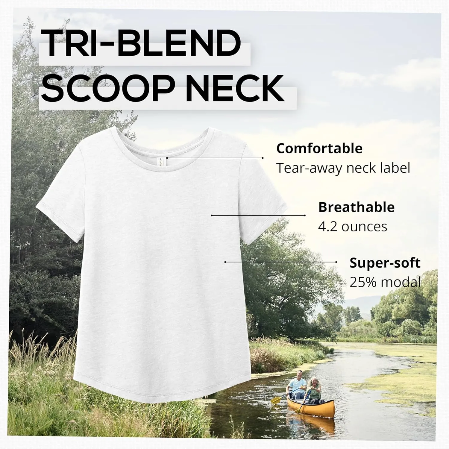 Allmade Women's Relaxed Tri-Blend Scoop Neck T-Shirt
