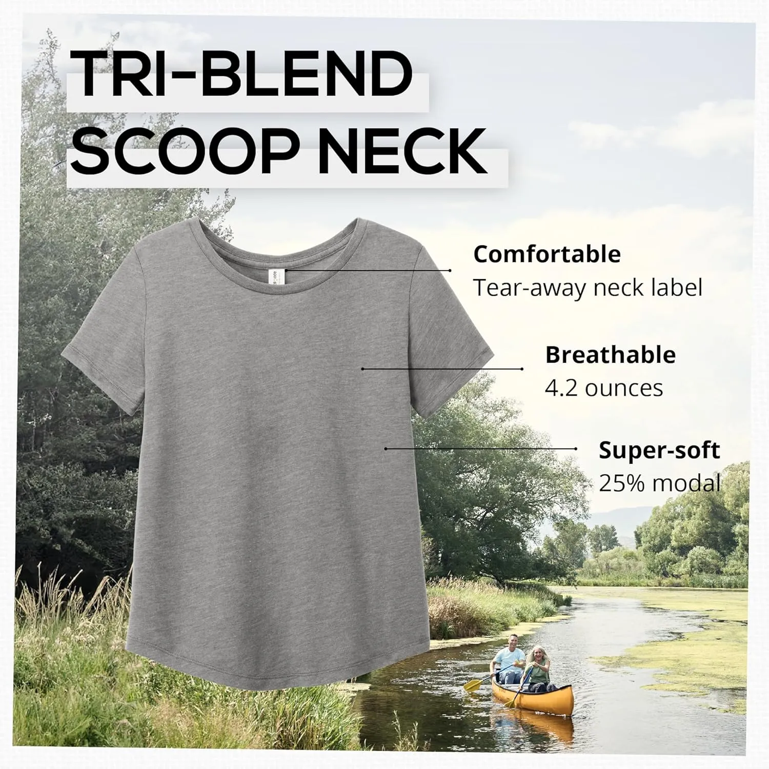 Allmade Women's Relaxed Tri-Blend Scoop Neck T-Shirt