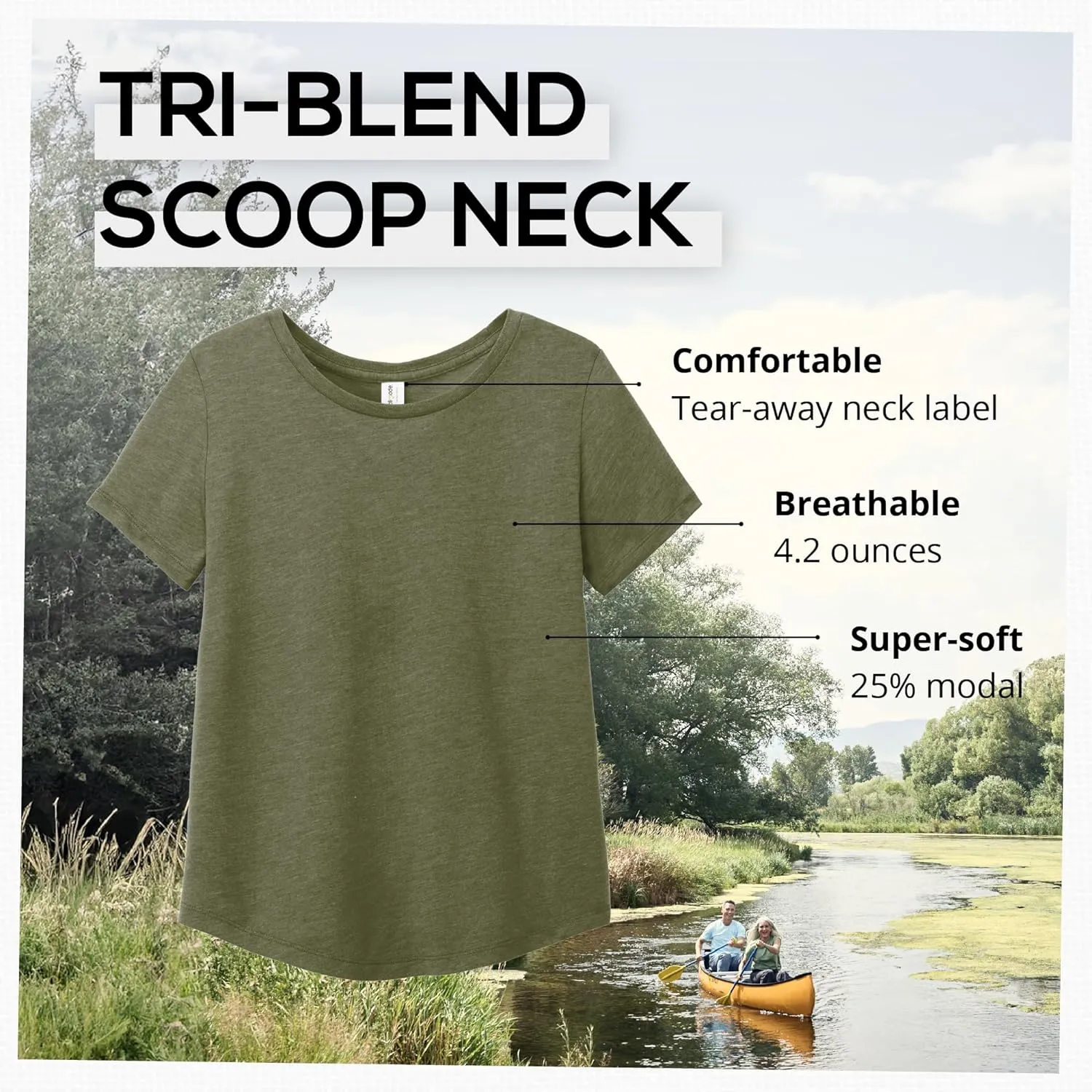 Allmade Women's Relaxed Tri-Blend Scoop Neck T-Shirt