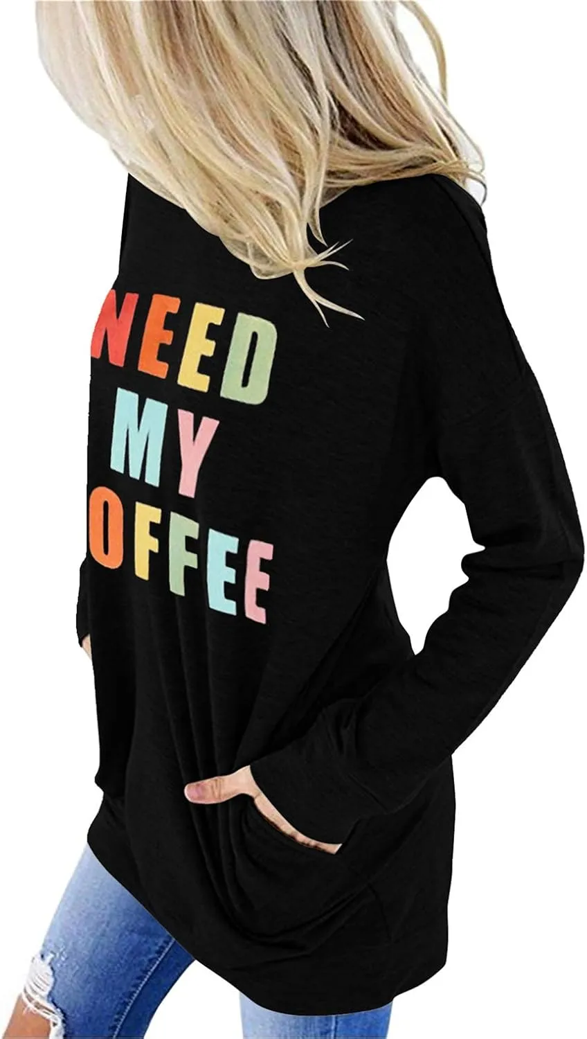 Angerella Women's Casual Loose Fit Pocket Shirts Printed Tops