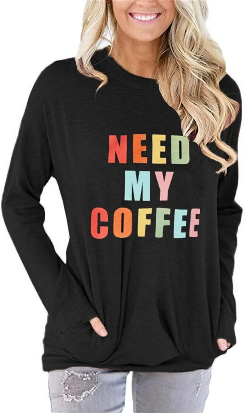 Angerella Women's Casual Loose Fit Pocket Shirts Printed Tops