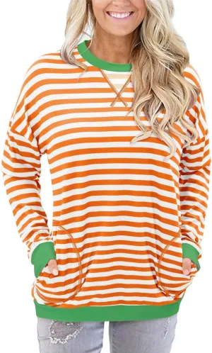 Angerella Women's Casual Loose Fit Pocket Shirts Printed Tops