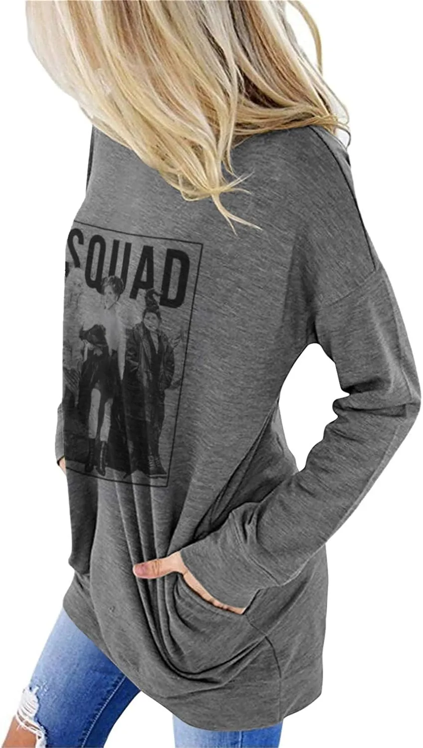 Angerella Women's Casual Loose Fit Pocket Shirts Printed Tops