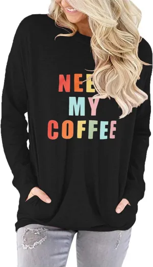 Angerella Women's Casual Loose Fit Pocket Shirts Printed Tops