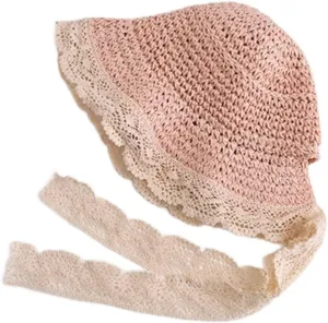 Beach Hat Ladies Big Brim Foldable Lace Lace Beach Hat Vacation Panama Sun