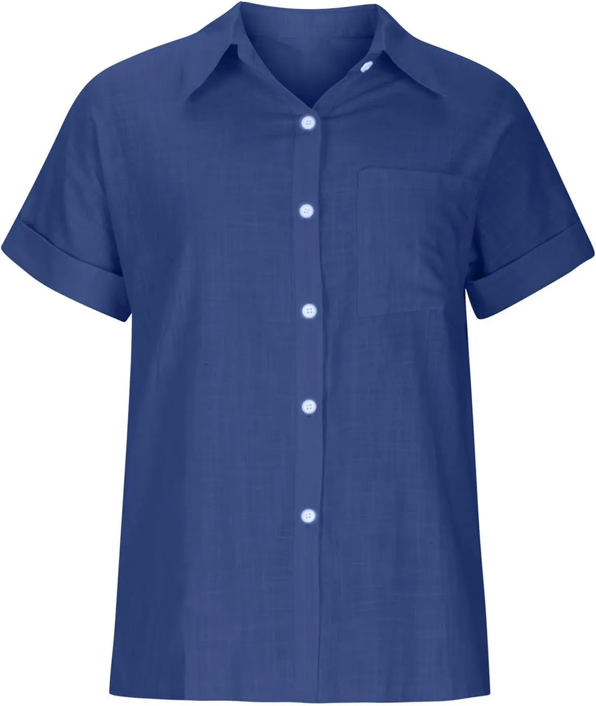 Binmer Womens Linen Button Down Shirt 2024 Fashion Plus Size Blouse Summer Casual Loose Dressy Short Sleeve Tops S-5XL