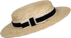 Boater hat Low Cup Straw hat top Very Low Fascinator Base Mini Top Hat with Velvet and Crochet Ribbon