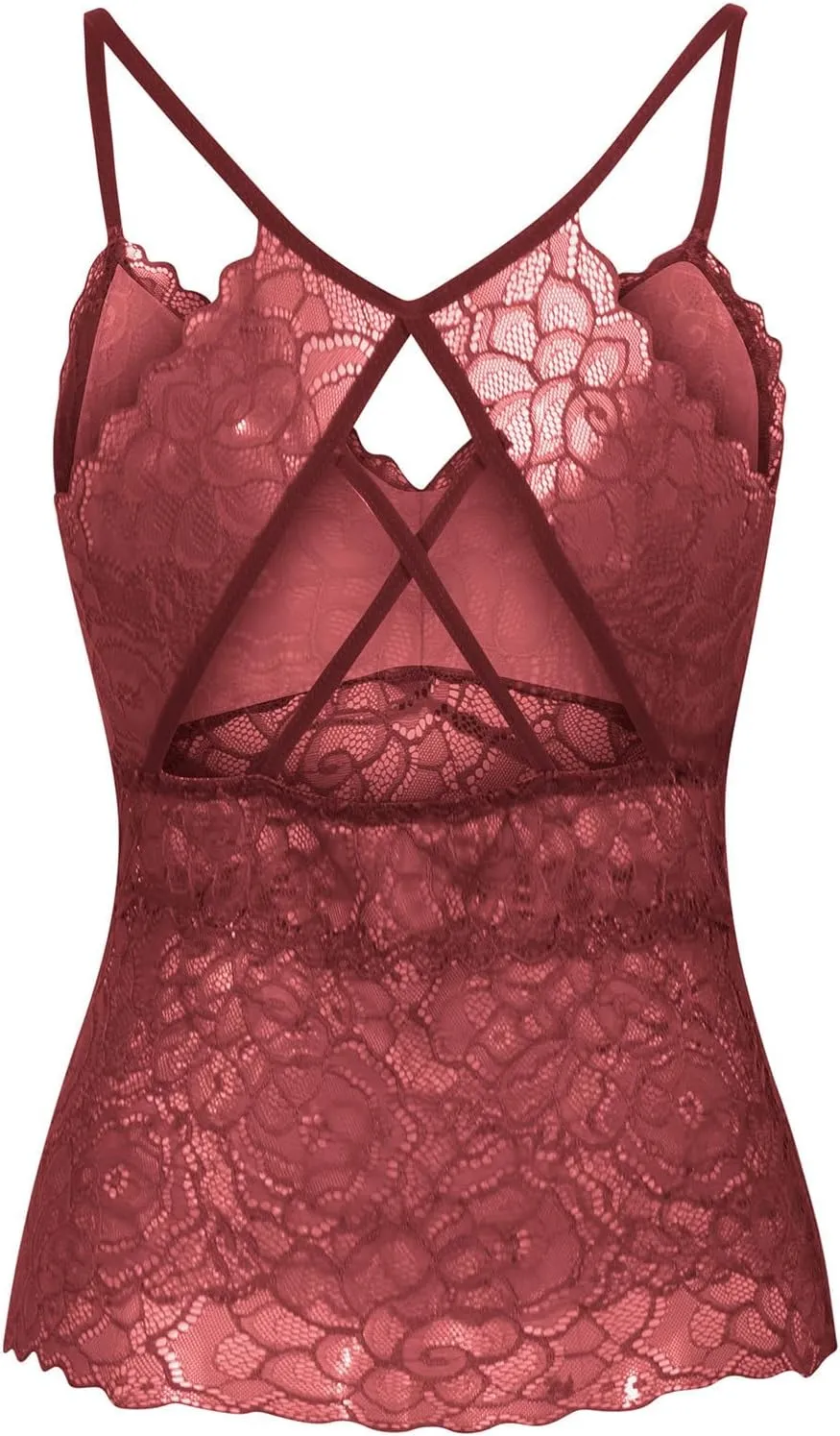 Borniu Women's Lace Bralette Sexy V Neck Unpadded Wirefree Longline Bra Strap Crop Tops Stretchy Camisoles Everyday Lingerie