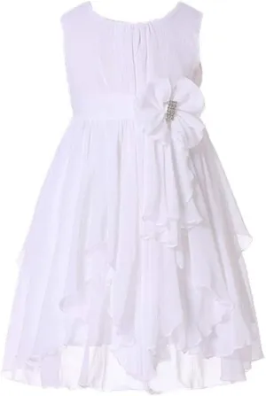 Bow Dream Flower Girl Dress Ruffled Chiffon