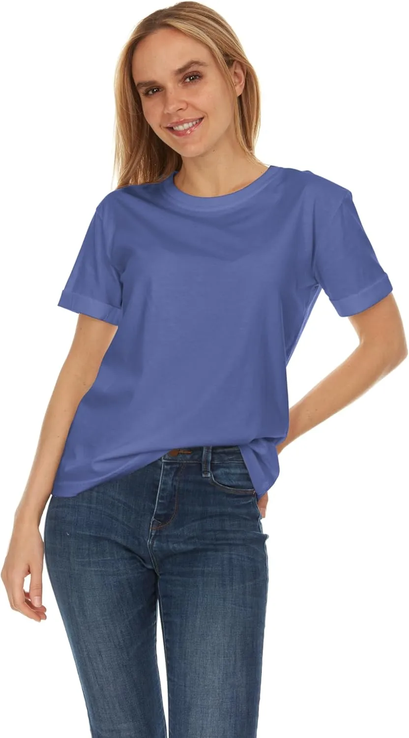 Brix Womens Loose Fit Tee - Shirts Crewneck Cotton Tees.