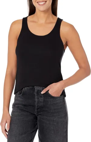 Calvin Klein Women's Ribbed Scoop Neck Button Tank Top