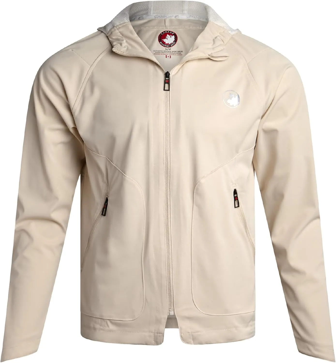 CANADA WEATHER GEAR Mens Softshell Jacket - Lightweight Water Resistant Windbreaker Jacket for Men with Reflective Neck Tape