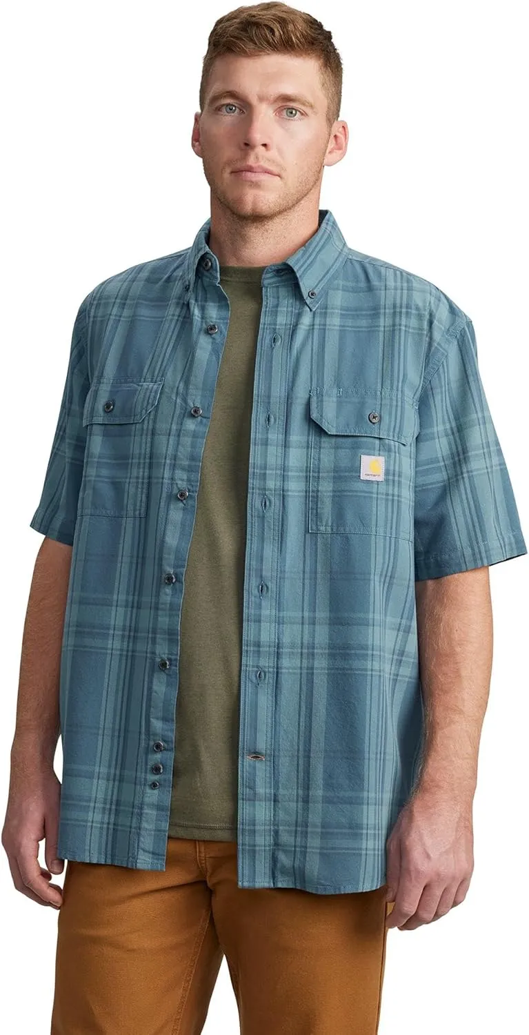 Carhartt Men's Loose Fit Midweight Short-Sleeve Plaid Shirt
