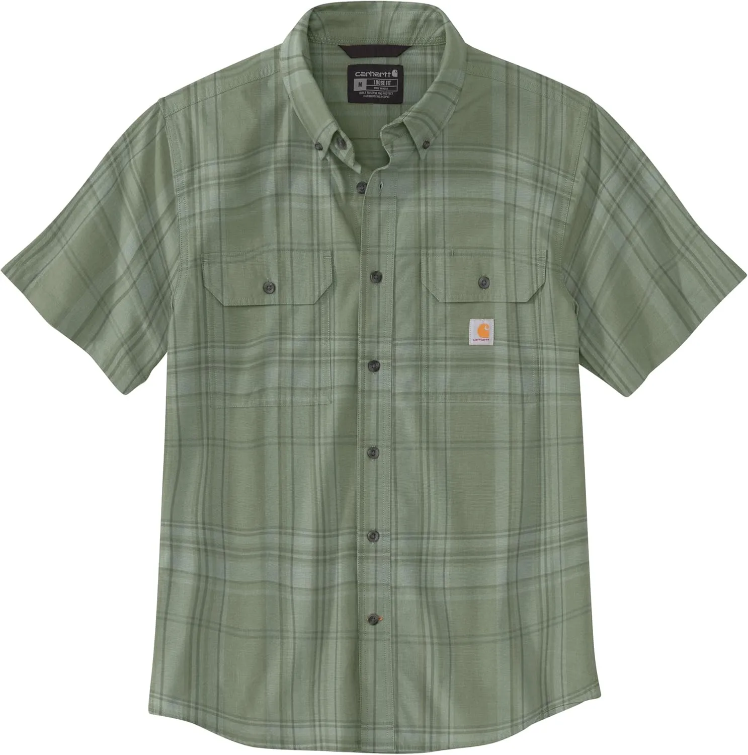 Carhartt Men's Loose Fit Midweight Short-Sleeve Plaid Shirt
