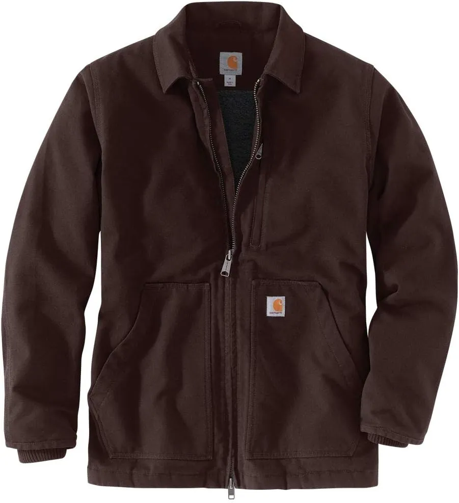 Carhartt Men's Loose Fit Washed Duck Sherpa-Lined Coat