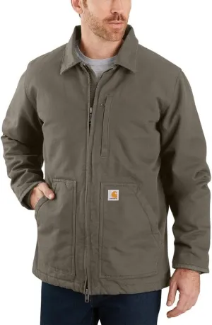 Carhartt Men's Loose Fit Washed Duck Sherpa-Lined Coat