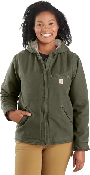 Carhartt Women's Loose Fit Washed Duck Sherpa Lined Jacket