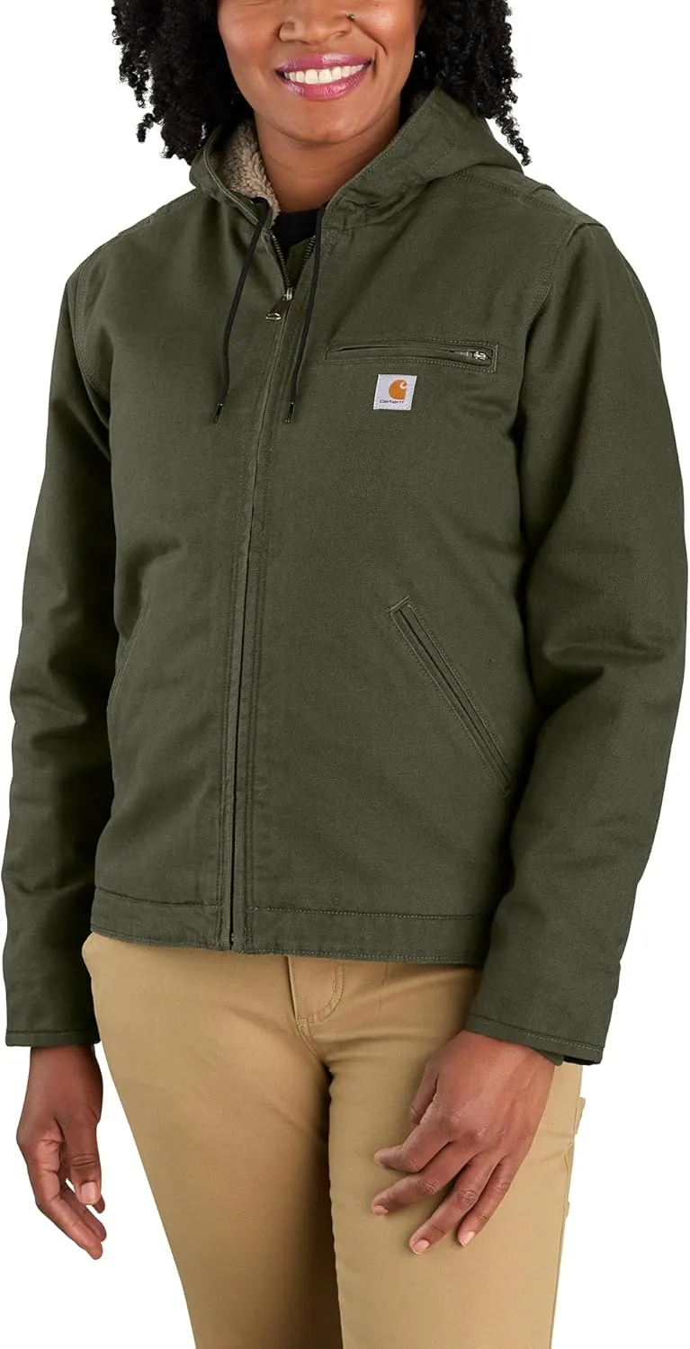 Carhartt Women's Loose Fit Washed Duck Sherpa Lined Jacket