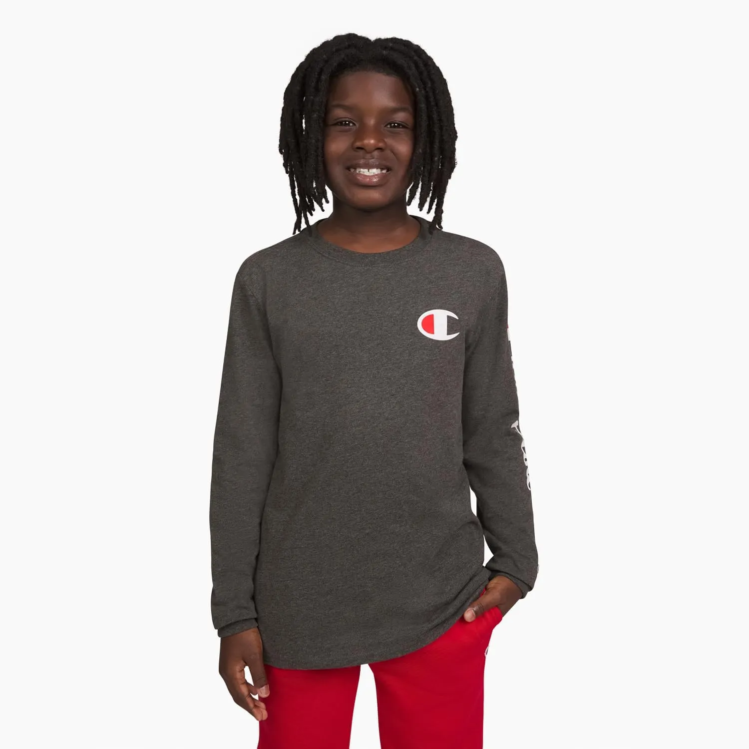 Champion Boys Long Sleeve Tee Shirt Kids Tops