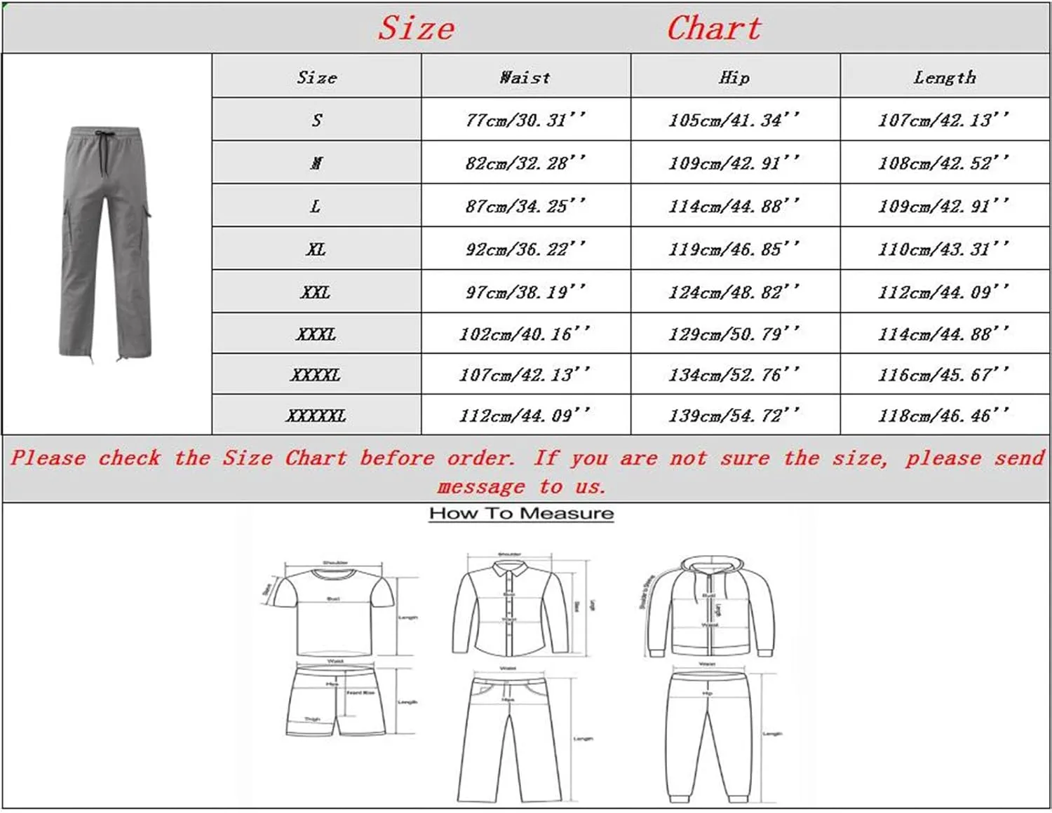 Classic Large Size Men's Pants with Pockets Comfortable Stretch Sweatpants Autumn and Winter Solid Color Cargo Pants