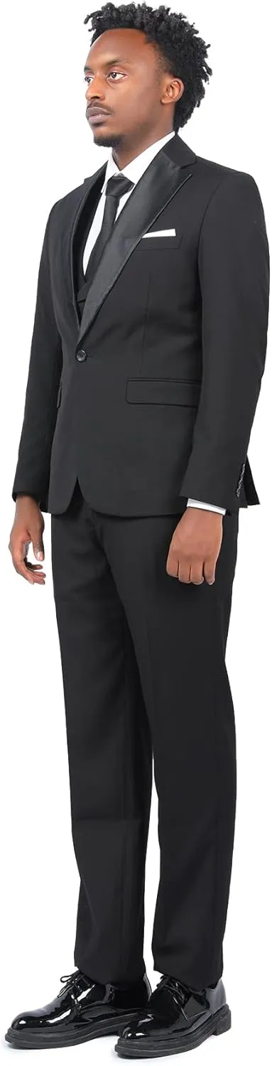 Cloudstyle Mens 3 Piece Suit Single Breasted Vest Jacket Pants Sets