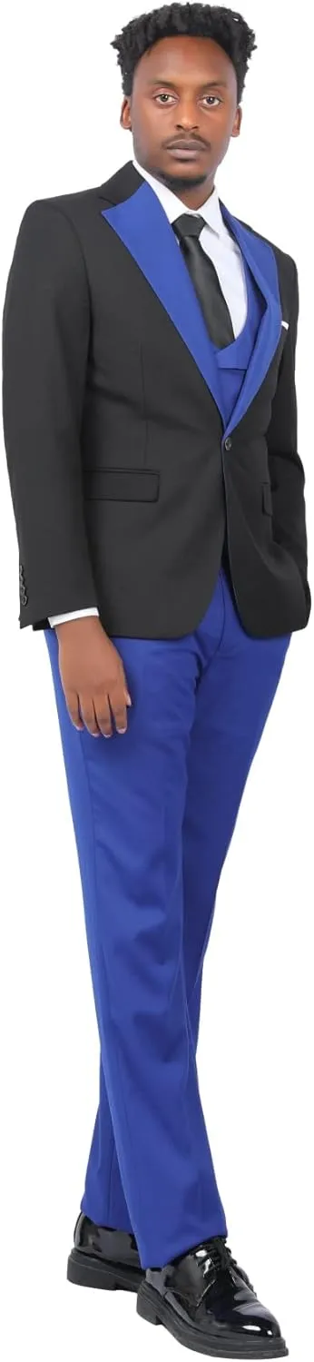 Cloudstyle Mens 3 Piece Suit Single Breasted Vest Jacket Pants Sets