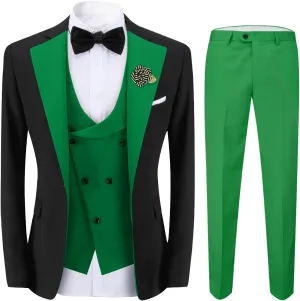 Cloudstyle Mens 3 Piece Suit Single Breasted Vest Jacket Pants Sets