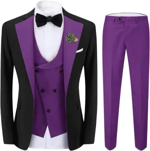 Cloudstyle Mens 3 Piece Suit Single Breasted Vest Jacket Pants Sets