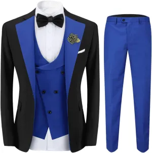 Cloudstyle Mens 3 Piece Suit Single Breasted Vest Jacket Pants Sets
