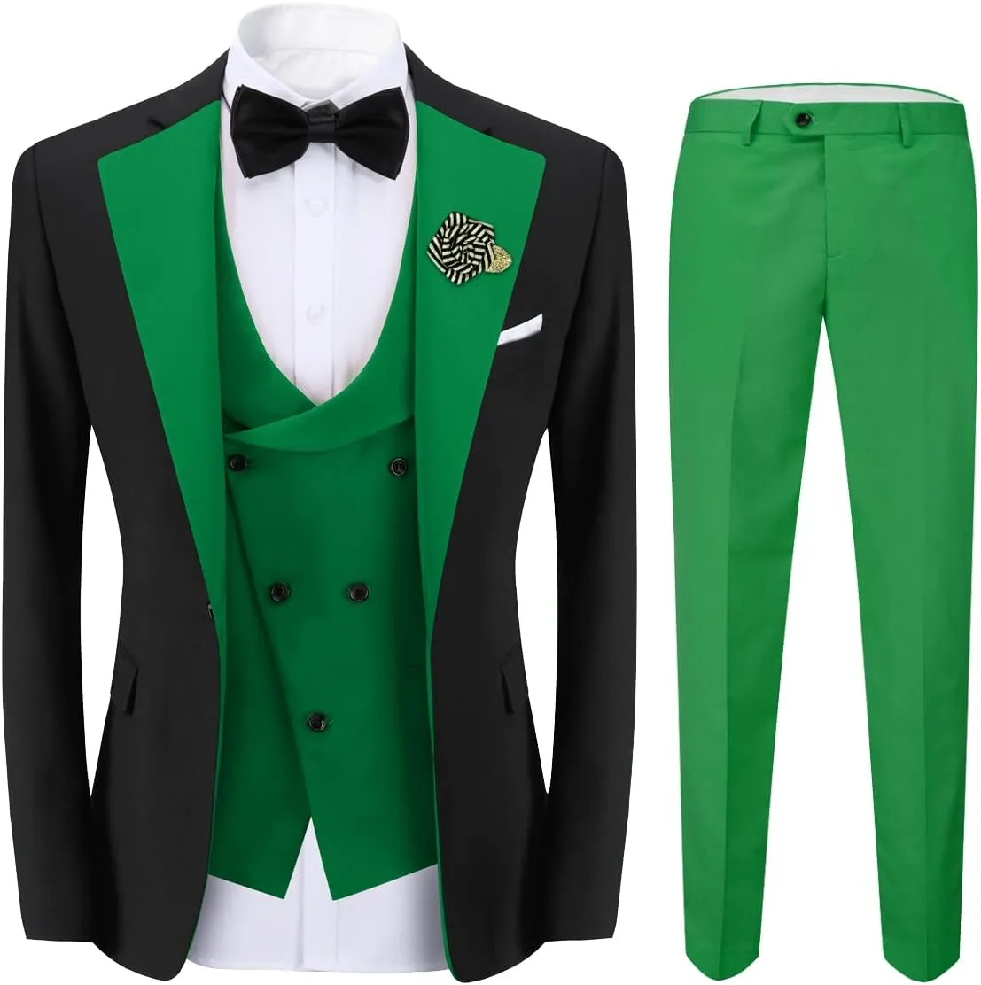 Cloudstyle Mens 3 Piece Suit Single Breasted Vest Jacket Pants Sets