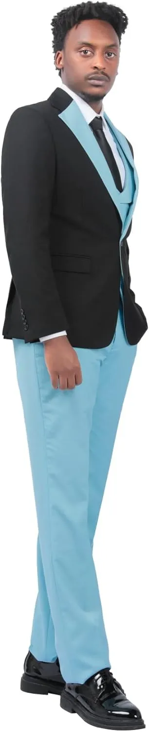 Cloudstyle Mens 3 Piece Suit Single Breasted Vest Jacket Pants Sets