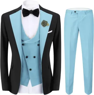 Cloudstyle Mens 3 Piece Suit Single Breasted Vest Jacket Pants Sets