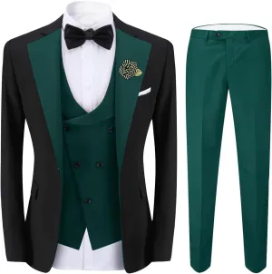 Cloudstyle Mens 3 Piece Suit Single Breasted Vest Jacket Pants Sets