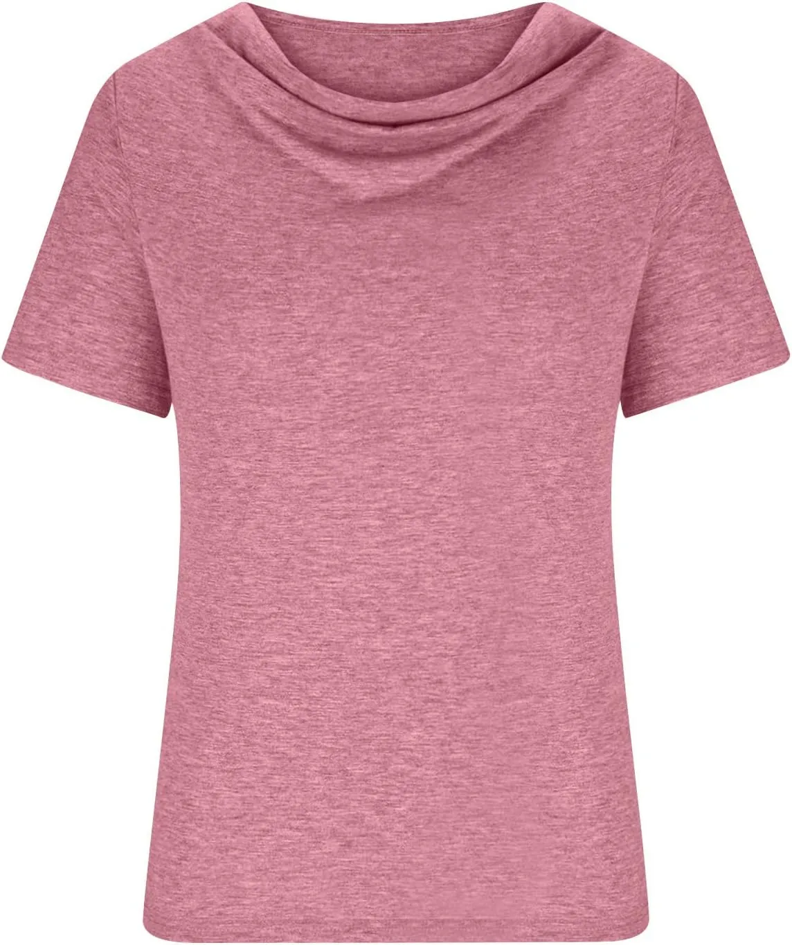 Cowl Neck Short Sleeve Tops for Women Dressy Casual Business Shirts Business Work Office Tshirts Regular fit Cute Tees
