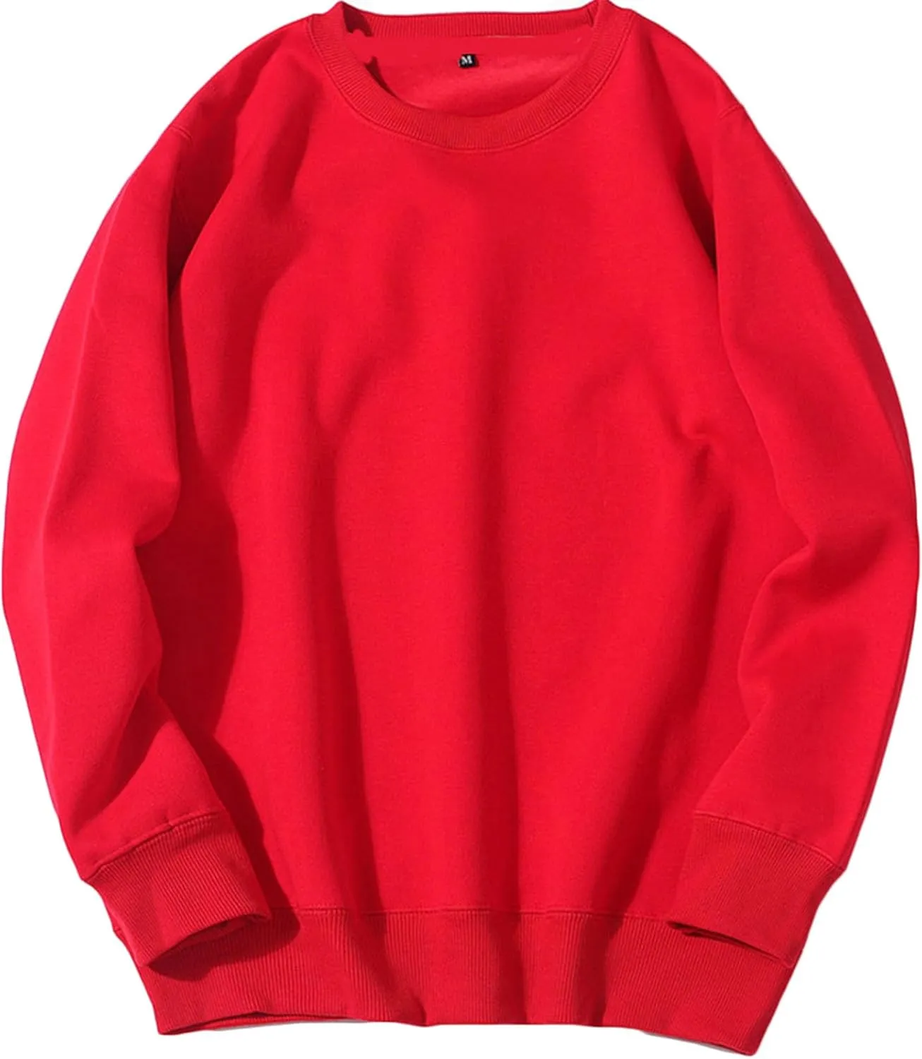 Crewneck Sweatshirt Men Sports Solid Color Pullover Sweatshirts Long Sleeve Loose Fit Workout Sweater Sweatshirts