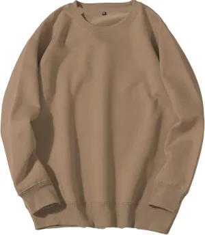 Crewneck Sweatshirt Men Sports Solid Color Pullover Sweatshirts Long Sleeve Loose Fit Workout Sweater Sweatshirts
