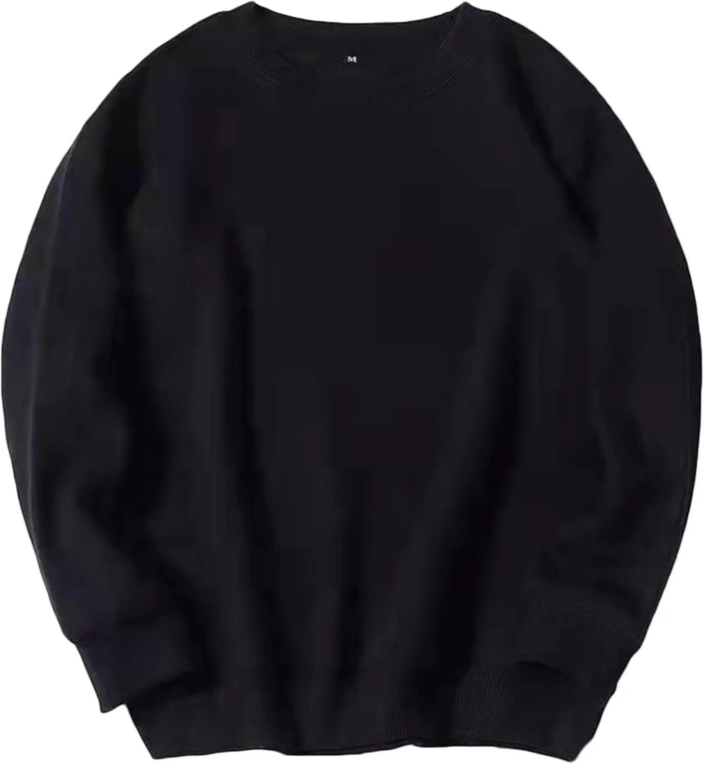 Crewneck Sweatshirt Men Sports Solid Color Pullover Sweatshirts Long Sleeve Loose Fit Workout Sweater Sweatshirts